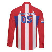 Custom Paraguay Star Football Family Matching Off The Shoulder Long Sleeve Dress and Hawaiian Shirt Go Albirroja