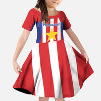 Custom Paraguay Star Football Family Matching Off Shoulder Maxi Dress and Hawaiian Shirt Go Albirroja