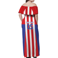Custom Paraguay Star Football Family Matching Off Shoulder Maxi Dress and Hawaiian Shirt Go Albirroja