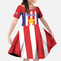 Custom Paraguay Star Football Family Matching Summer Maxi Dress and Hawaiian Shirt Go Albirroja