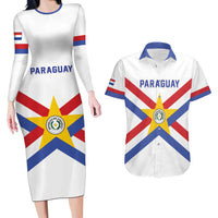 Custom Paraguay Football Couples Matching Long Sleeve Bodycon Dress and Hawaiian Shirt Unique Style