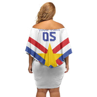 Custom Paraguay Football Family Matching Off Shoulder Short Dress and Hawaiian Shirt Unique Style