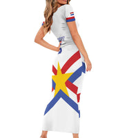 Custom Paraguay Football Short Sleeve Bodycon Dress Unique Style