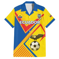 Custom Ecuador Football Family Matching Short Sleeve Bodycon Dress and Hawaiian Shirt La Tricolor Sporty Style