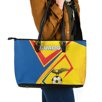 Ecuador Football Leather Tote Bag La Tricolor Sporty Style