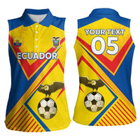 Custom Ecuador Football Women Sleeveless Polo Shirt La Tricolor Sporty Style
