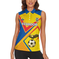Custom Ecuador Football Women Sleeveless Polo Shirt La Tricolor Sporty Style
