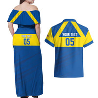 Custom Ecuador Football Couples Matching Off Shoulder Maxi Dress and Hawaiian Shirt Go Champions