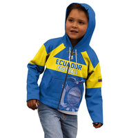 Custom Ecuador Football Kid Hoodie Go Champions