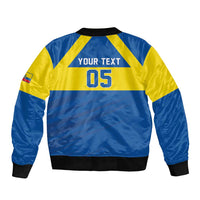 Custom Ecuador Football Sleeve Zip Bomber Jacket Go Champions