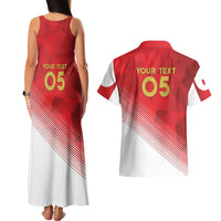 Custom Peru Football Couples Matching Tank Maxi Dress and Hawaiian Shirt Sporty Style