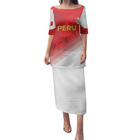 Custom Peru Football Family Matching Puletasi and Hawaiian Shirt Sporty Style