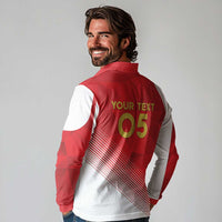 Custom Peru Football Long Sleeve Polo Shirt Sporty Style
