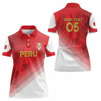 Custom Peru Football Women Polo Shirt Sporty Style