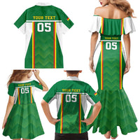 Custom Bolivia Football Family Matching Mermaid Dress and Hawaiian Shirt Go Champions La Verde Green Version