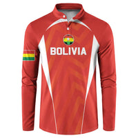 Custom Bolivia Football Button Sweatshirt Go Champions La Verde Red Version