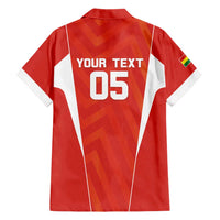 Custom Bolivia Football Family Matching Short Sleeve Bodycon Dress and Hawaiian Shirt Go Champions La Verde Red Version