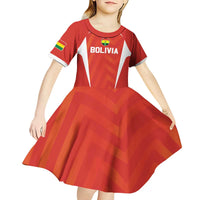 Custom Bolivia Football Kid Short Sleeve Dress Go Champions La Verde Red Version
