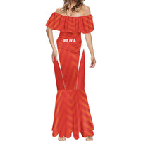 Custom Bolivia Football Mermaid Dress Go Champions La Verde Red Version