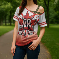 Canada Ice Hockey Custom Cross Shoulder Shirt Go Canada Unique Style