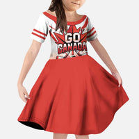 Canada Ice Hockey Custom Kid Short Sleeve Dress Go Canada Unique Style