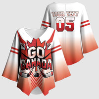 Canada Ice Hockey Custom Kimono Sleeve Blouse Go Canada Unique Style