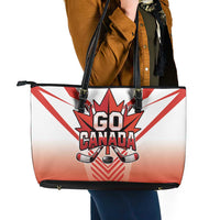 Canada Ice Hockey Leather Tote Bag Go Canada Unique Style