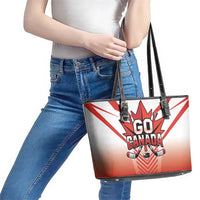 Canada Ice Hockey Leather Tote Bag Go Canada Unique Style