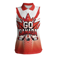 Canada Ice Hockey Custom Women Sleeveless Polo Shirt Go Canada Unique Style