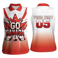 Canada Ice Hockey Custom Women Sleeveless Polo Shirt Go Canada Unique Style