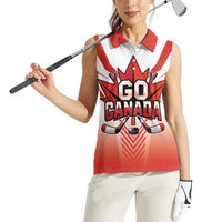 Canada Ice Hockey Custom Women Sleeveless Polo Shirt Go Canada Unique Style