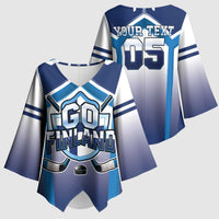 Finland Ice Hockey Custom Kimono Sleeve Blouse Go Suomi Lion Unique Style