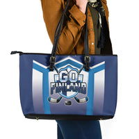 Finland Ice Hockey Leather Tote Bag Go Suomi Lion Unique Style