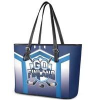 Finland Ice Hockey Leather Tote Bag Go Suomi Lion Unique Style