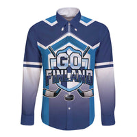 Finland Ice Hockey Custom Long Sleeve Button Shirt Go Suomi Lion Unique Style