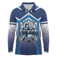 Finland Ice Hockey Custom Long Sleeve Polo Shirt Go Suomi Lion Unique Style