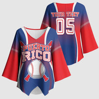 Puerto Rico Baseball Custom Kimono Sleeve Blouse Unique Style