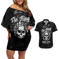 No Kings In America Couples Matching Off Shoulder Short Dress and Hawaiian Shirt Resist Tyranny - Wonder Print Shop