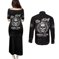 No Kings In America Couples Matching Puletasi and Long Sleeve Button Shirt Resist Tyranny - Wonder Print Shop