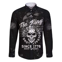 No Kings In America Family Matching Long Sleeve Bodycon Dress and Hawaiian Shirt Resist Tyranny - Wonder Print Shop