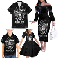 No Kings In America Family Matching Off The Shoulder Long Sleeve Dress and Hawaiian Shirt Resist Tyranny - Wonder Print Shop