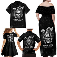 No Kings In America Family Matching Off Shoulder Maxi Dress and Hawaiian Shirt Resist Tyranny - Wonder Print Shop