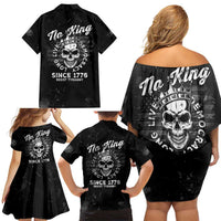 No Kings In America Family Matching Off Shoulder Short Dress and Hawaiian Shirt Resist Tyranny - Wonder Print Shop