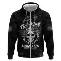 No Kings In America Zip Hoodie Resist Tyranny - Wonder Print Shop