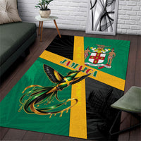 Jamaica Independence Day Area Rug Coat Of Arms With Doctor Bird Tropical Vibes