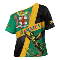 Jamaica Independence Day Cross Shoulder Shirt Coat Of Arms With Doctor Bird Tropical Vibes