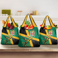 Jamaica Independence Day Grocery Bag Coat Of Arms With Doctor Bird Tropical Vibes