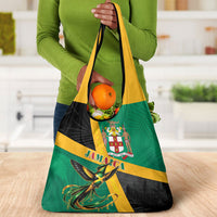 Jamaica Independence Day Grocery Bag Coat Of Arms With Doctor Bird Tropical Vibes