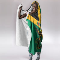Jamaica Independence Day Hooded Blanket Coat Of Arms With Doctor Bird Tropical Vibes