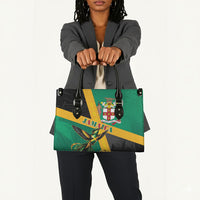 Jamaica Independence Day Leather Bag Coat Of Arms With Doctor Bird Tropical Vibes